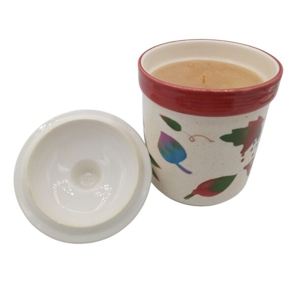 Candle Holder Lidded Hallmark Autumn Leaves Vanilla Jar Y2K Vintage 6 Inches - Picture 12 of 16